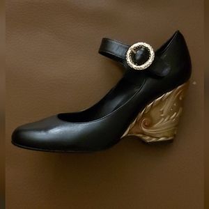 Ramon Tenza gold wedge heels